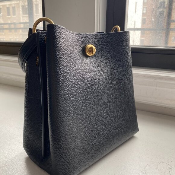 Coach Black Pebbled Leather Charlie Bucket Bag NWT - Picture 5 of 11